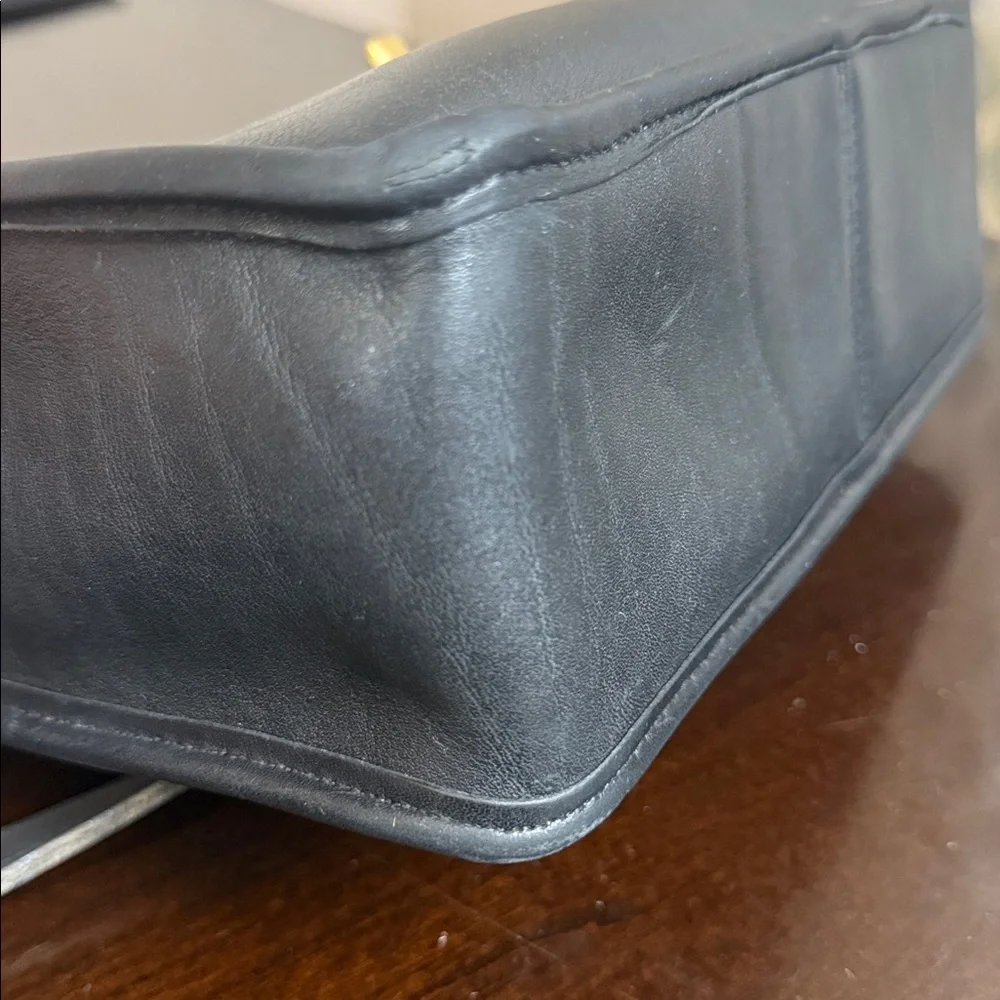 Vintage 90s COACH Willis Black Leather Crossbody Shoulder Bag Purse USA 1602-339 - Picture 14 of 16